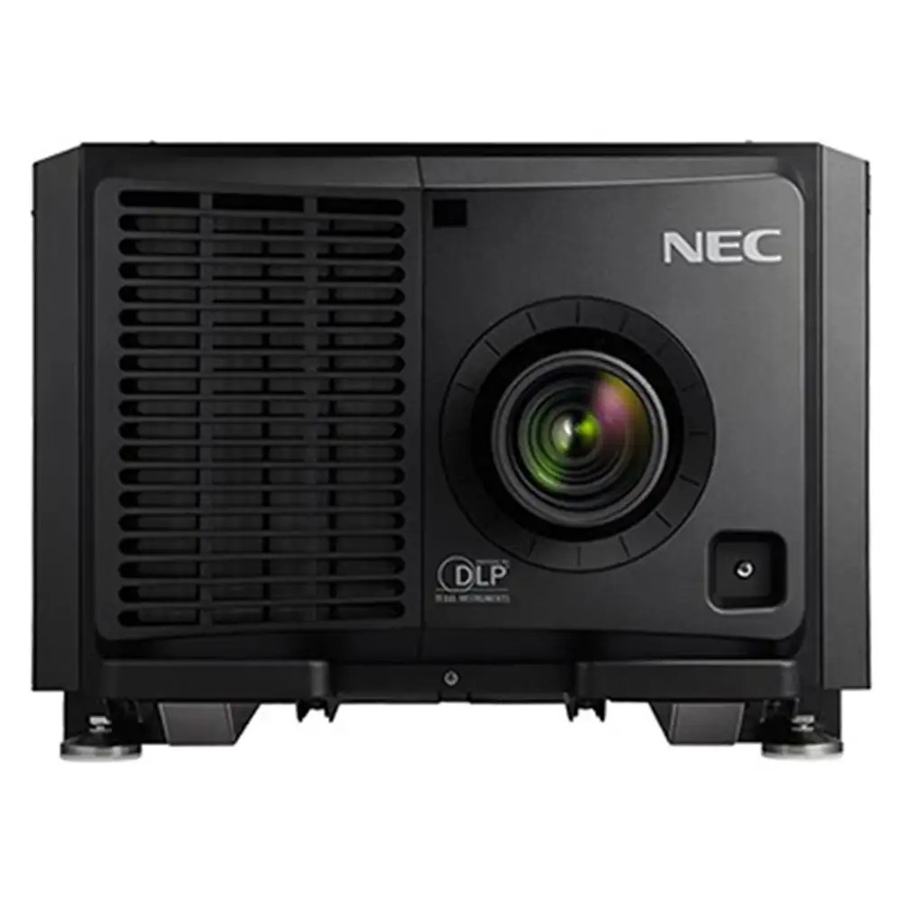 Technician installing projector