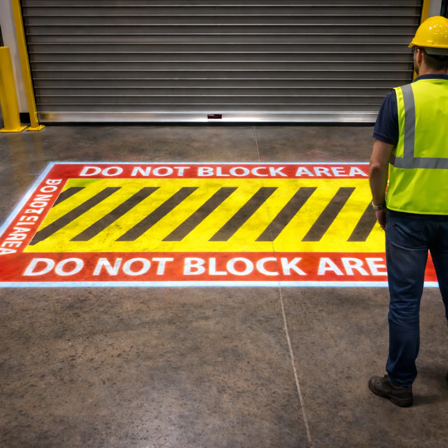 Hazard zone projected safety marking